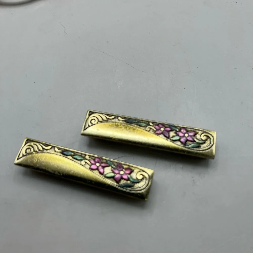Elegant Vintage Hair Accessories Set in Gold and Pink -Cottagecore